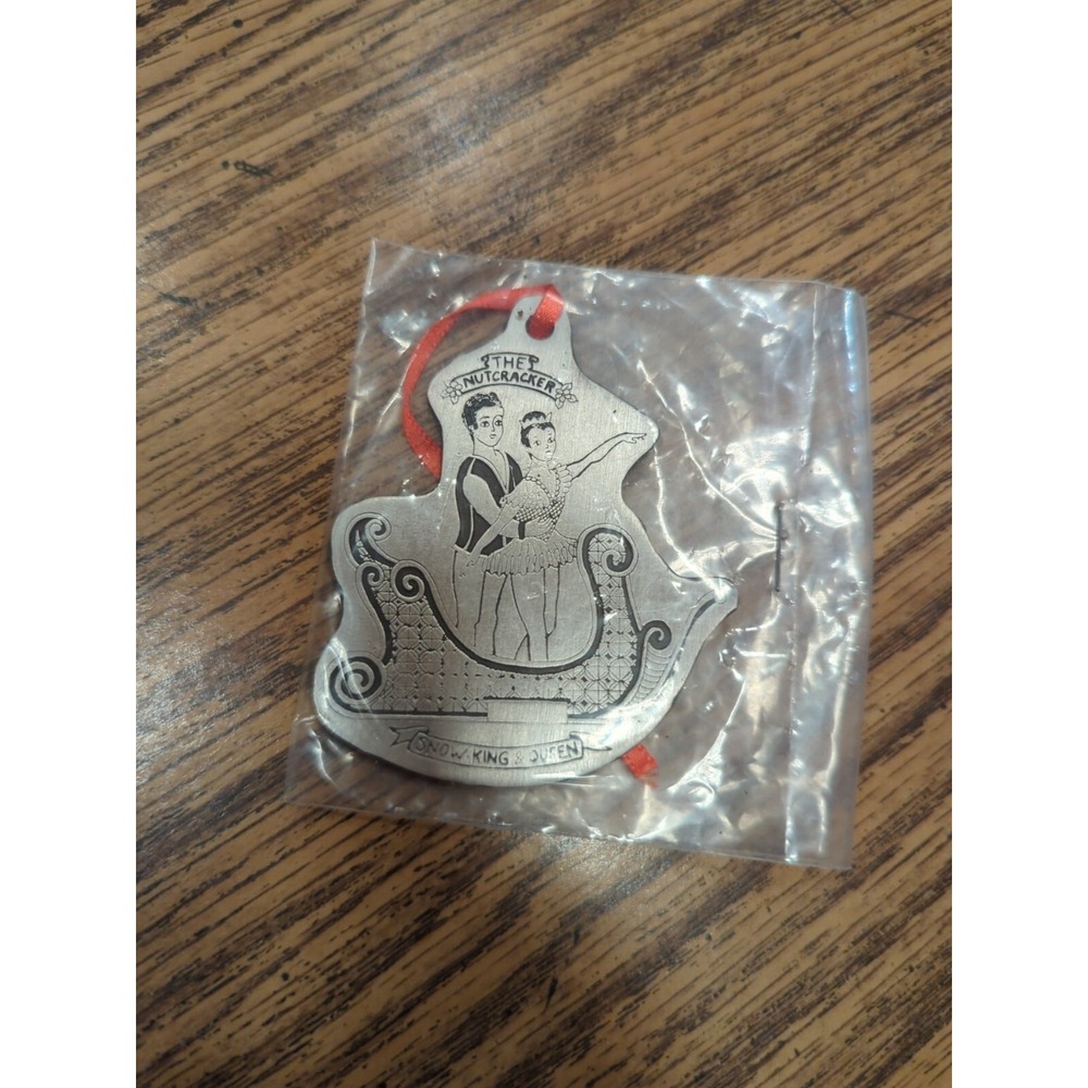 Vintage The Nutcracker Suncast 1989 Pewter Christmas Ornament Snow King & Queen
